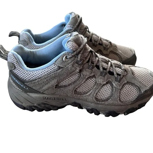 Merrell Hilltop Women's Hiking Shoes Aluminum Dream J098328 Blue/Gray Size 8 - Picture 3 of 6